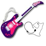 Guitarra Infantil Eletrônica Infantil Com Mixagem Roxo Unik