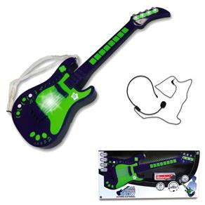 Guitarra Infantil Eletrônica Infantil com Mixagem Verde Unik