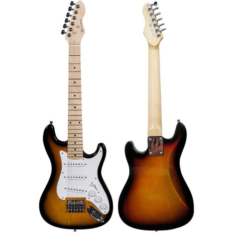 Guitarra Infantil Gm219n Vs Sunburst Brilhante Escudo Branco 3 Single Coil - Michael
