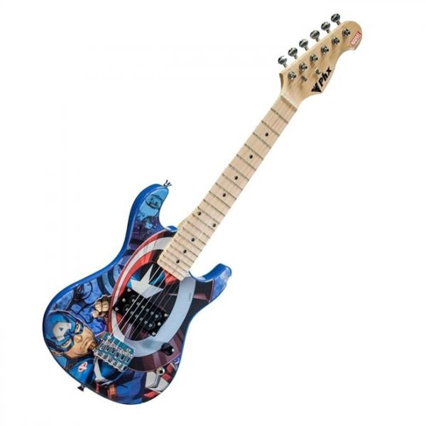 Guitarra Infantil Phx Gmc-k2 Marvel Capitão América P10 Azul