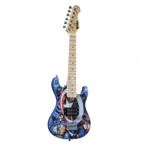 Guitarra Infantil PHX Marvel Homem Aranha ou Capitão América