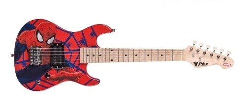 Guitarra Infantil Phx Phoenix Strato Spider Man Homem Aranha