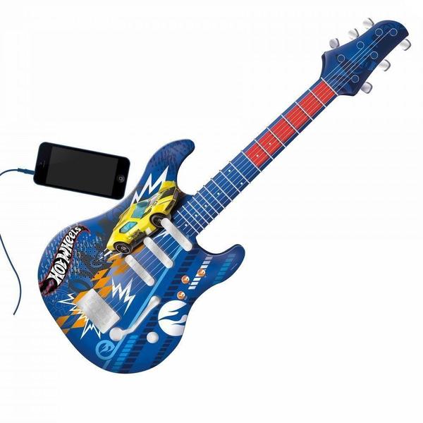 Guitarra Infantil Radical Hot Wheels Luxo Conecta com Smartphone Fun