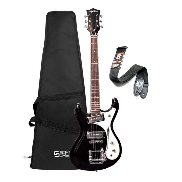 Guitarra Jay Turser Mosman Jt-mos-blk Rickenbacker Style com Bag e Correia