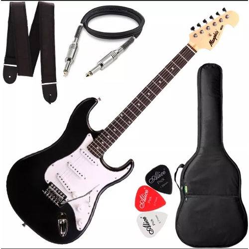 Guitarra Mod Fender Tagima Memphis Mg32 Preto Branco Capa