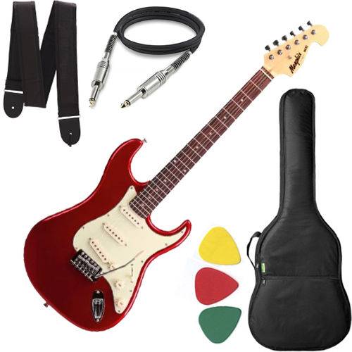 Guitarra Mod Fender Tagima Memphis Mg32 Vermelho Capa Cabo