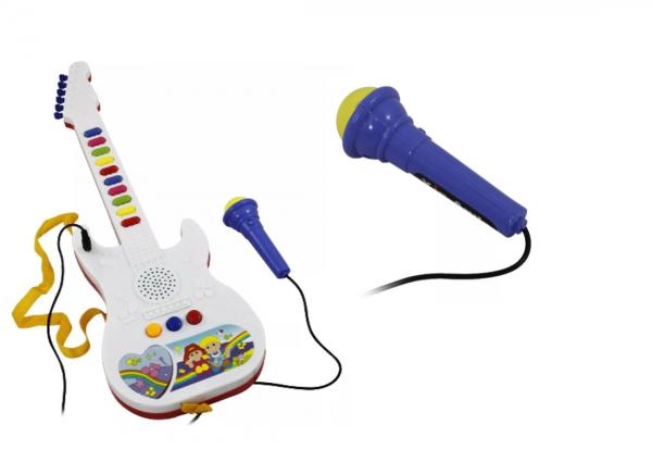 Guitarra Musical Eletrônica com Microfone Brinquedo Infantil - Xi Anda