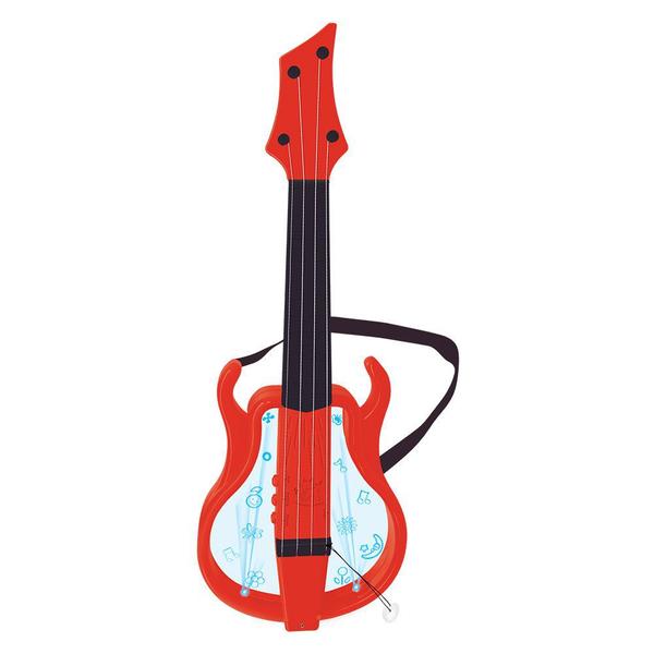Guitarra Musical Stars com Luzes 44,5 Cm 02 Modos Vermelha - com Inmetro - eu Quero Presentear