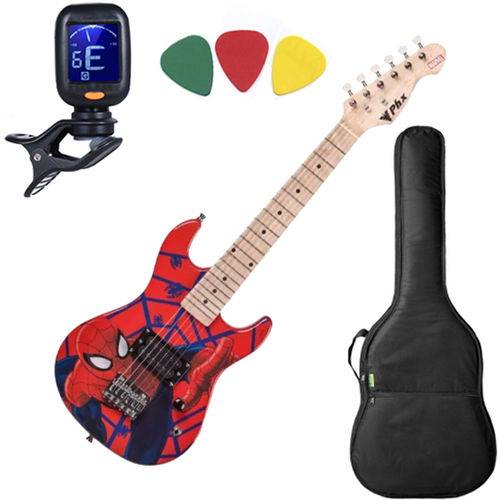 Guitarra Phx Marvel Infantil Criança Spider Man Homem Aranha