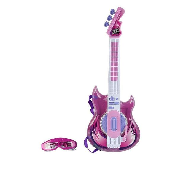Guitarra Rock Star ZP00756 Rosa com Óculos Microfone Zoop Toys