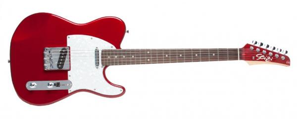 Guitarra Seizi Television Escala RW Escudo Branco Perolado Metallic Red