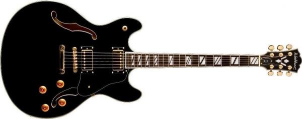 Guitarra Semi Acústica Washburn HB35B Preta com Case