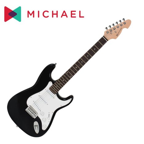 Guitarra Strato Michael Gm217n Mbk Preta Metálica All Black