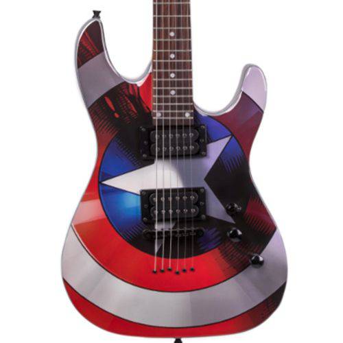 Guitarra Strato Phx Marvel Capitão América Gmc-1