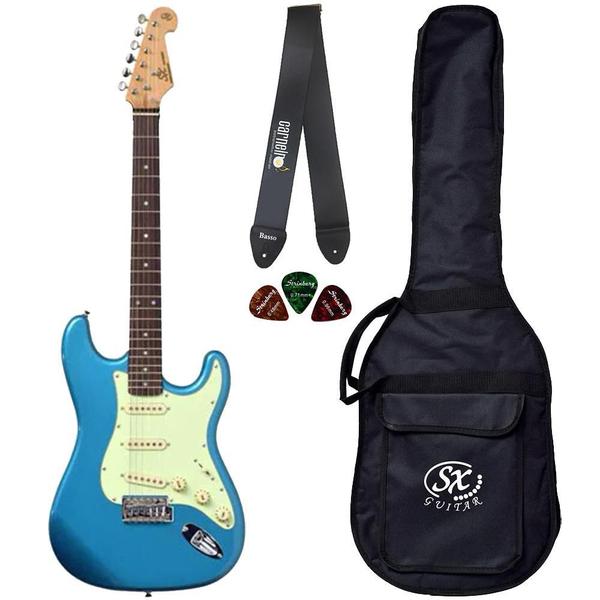 Guitarra Stratocaster SX SST62 Azul Vintage Plus Bag Correia - Shelter