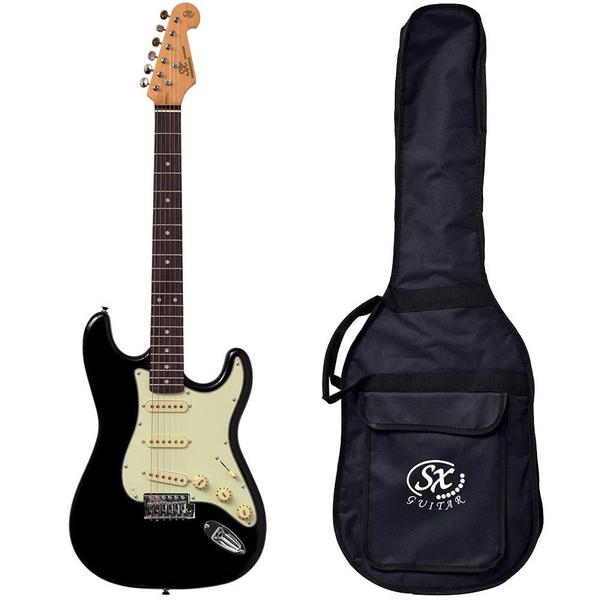 Guitarra Stratocaster SX SST62 BK Preto Vintage com Bag