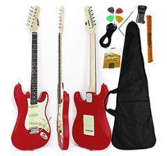 Guitarra Stratocaster Vermelha Fosca Memphis By Tagima MG 30 BKS + Acessórios