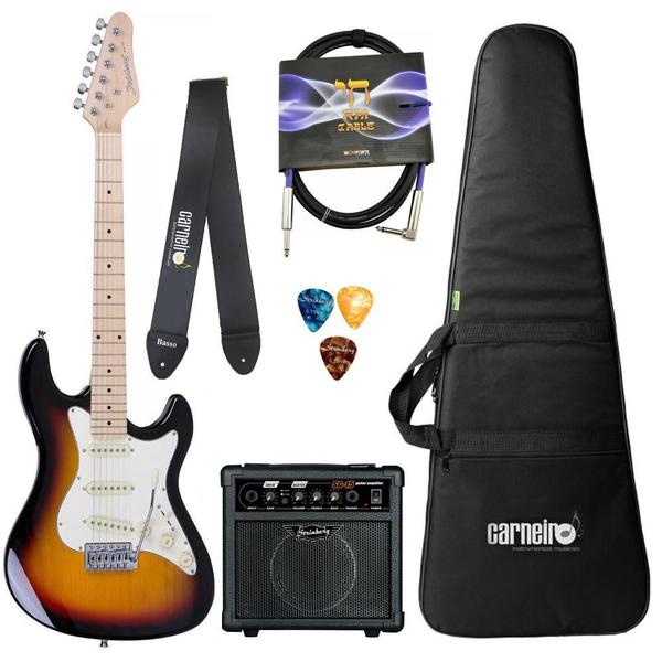 Guitarra Strinberg STS100 Stratocaster Sunburst Kit Completo