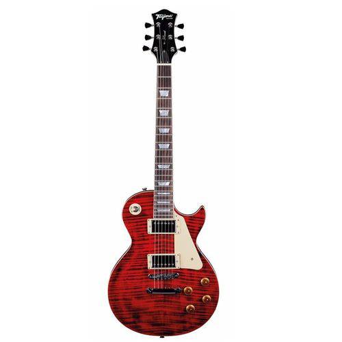 Guitarra Tagima Les Paul com Case TLP Flamed Cor Transparent Red TR