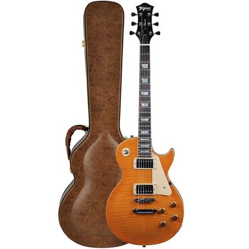 Guitarra Tagima Tlp Flamed Les Paul com Case - Amber Transparente