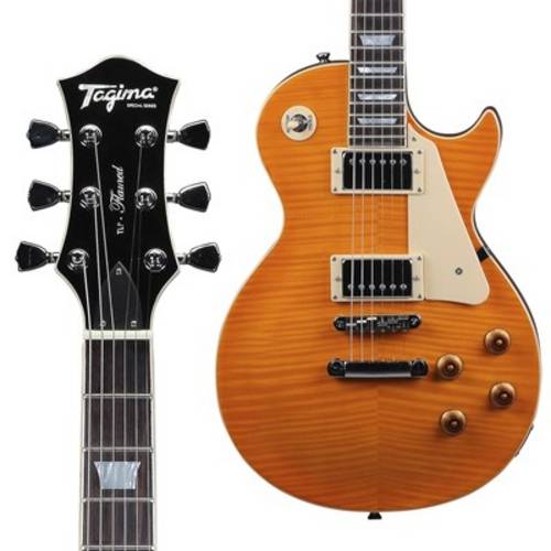 Guitarra Tagima Tlp Flamed Les Paul com Case - Amber Transparente