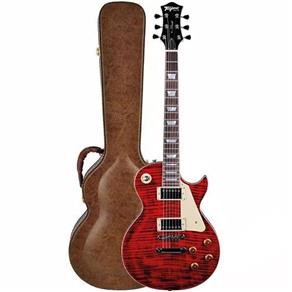 Guitarra TAGIMA TLP Flamed TR Vermelho Transparente com Case