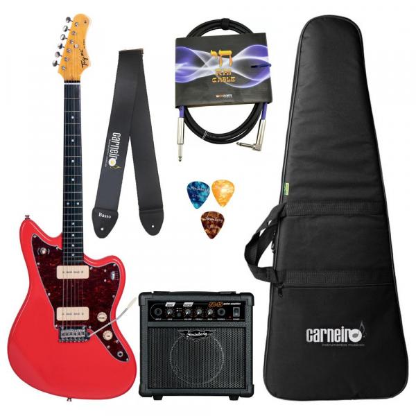 Guitarra Tagima Woodstock TW 61 FR Vermelha Fiesta Red Jazzmaster + Kit Completo