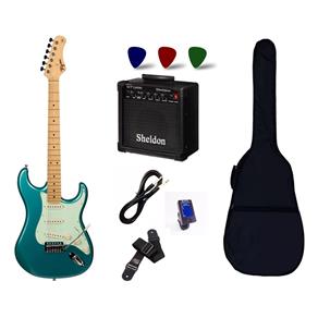 Guitarra TG 530 Azul Metalico Woodstock + Amplificador Sheldon GT1200 + Acessorios Oferta