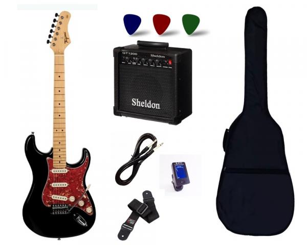 Guitarra TG 530 Preta Woodstock + Amplificador Sheldon GT1200 + Acessorios Oferta - Tagima