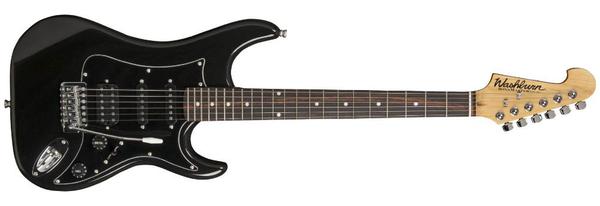 Guitarra Washburn S2HMB Preta, Capta. H/S/S Headstock Inver.