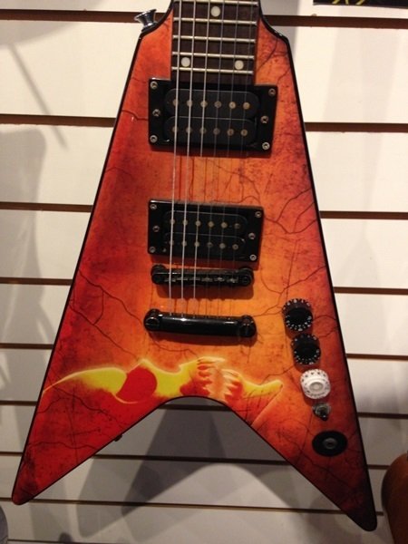 Guitarra Washburn Wv16 G12 Model Flying V Skull (Usada)