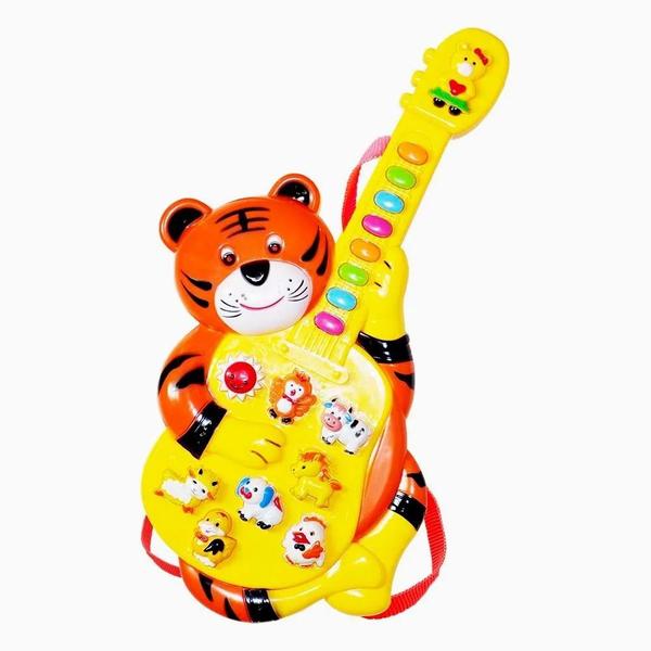 Guitarrinha Minha Super Guitarra Infantil Tigre com Sons Animais a Pilha - Dm Toys