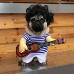 Guitarrista de cão de estimação Roupas roupas engraçadas de guitarra Bago guitar cosplay clothes wild-curl up hair One Size