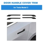 Handle fibra de carbono 4pcs Outer porta tampa Bumper guarnição Para Tesla Model 3
