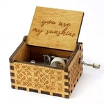 Handmade Classical Music Box manivela de madeira Music Box You Are My Sunshine