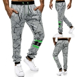 Homens Casual Stripe Drawstring Pants Fshion contraste de cor Jogger Calças Sweatpants