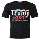 Homens de manga solta Trump2020 Printing curta T-shirt