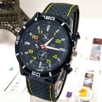 Homens Moda Silicone Watchband Dial Rodada Quartz Relógio de Pulso Sports Relógio de Pulso
