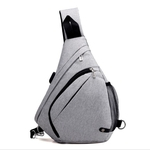 Homens porta USB Peito Bag grandes Oxford Esportes Viagens Crossbody Bag Single-ombro Bag Gostar