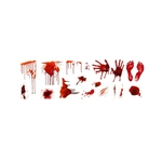 Horror Blooding Handprint Pé 3D stciker de parede para o Dia das Bruxas Piso Porta Decor