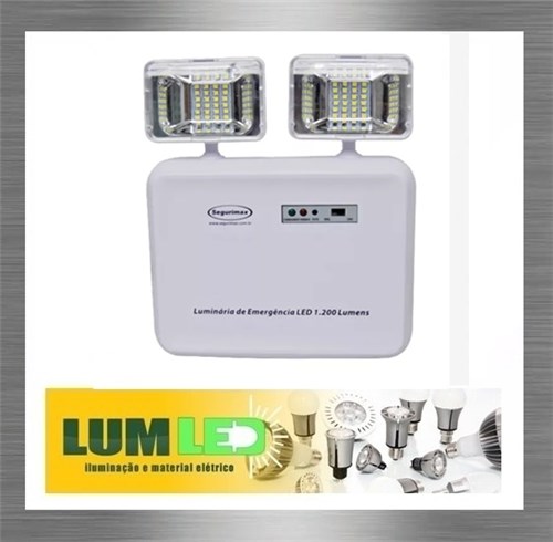 Iluminação de Emergência LED 1200 Lumens 2 Faróis - Predial Ref.: 24707