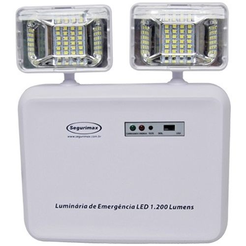 Iluminação de Emergência Segurimax Led 1.200 Lumens 2 Fárois - Predial