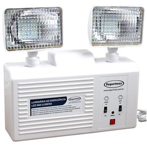 Iluminação Emergência Led 2 Faróis 960 Lumens com Bateria Selada-Segurimax-23741