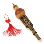 Instrumento Musical Étnico Chinês Hulusi Bb Flauta Yunnan Cucurbit +Chinês Knot/Case