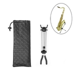 HUN Instruments Acessórios Musical Universal Sax Titular portátil dobrável Alto Saxophone Bracket suporte ajustável (bolsa de couro)