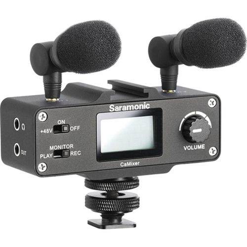 Interface de Áudio Estéreo Saramonic Camixer para Câmeras/filmadoras