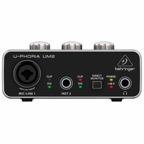 Interface de Áudio 2 IN X 2 OUT C/ USB U-Phoria UM2 - Behringer