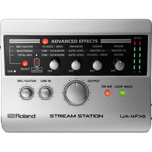 Interface de Áudio Roland Usb para Streaming Ua-4fx2