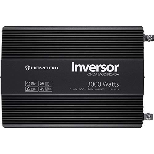 Inversor 3000W 12VDC 220V de Onda Modificada Cinza Escuro PW12-2 HAYONIK