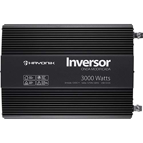 Inversor 3000W 12VDC/127V de Onda Modificada Cinza Escuro PW12-1 HAYONIK